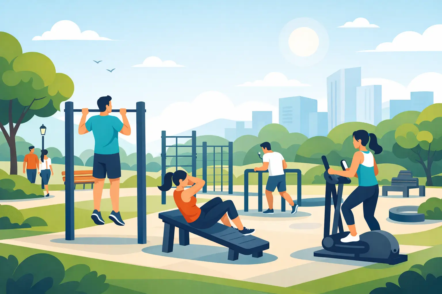 Cómo planificar un gimnasio exterior comunitario