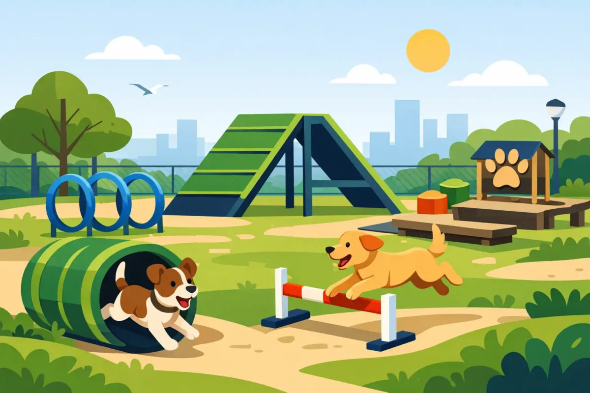 Gimnasio canino para parques seguro y durable
