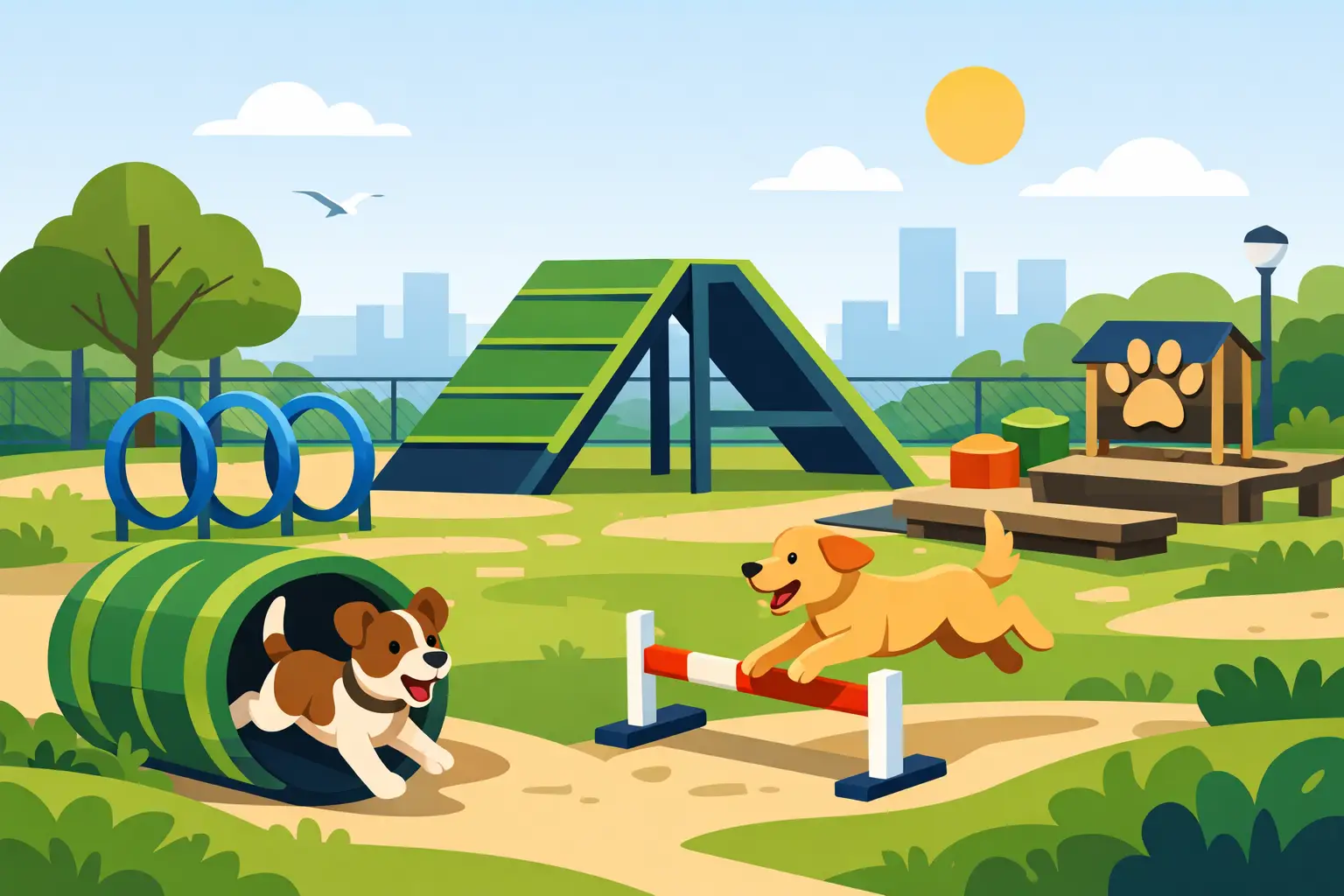 Gimnasio canino para parques seguro y durable