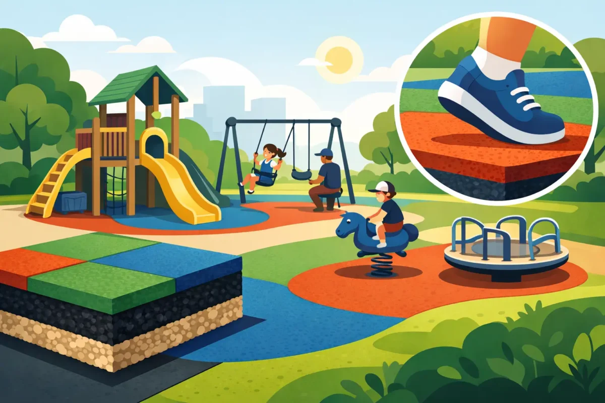 Pisos de caucho para parques seguros y durables
