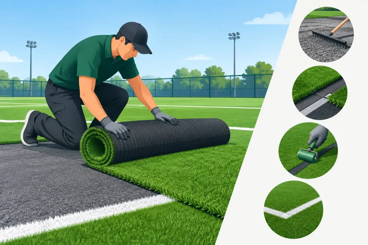 Guía de instalación de grama sintética deportiva