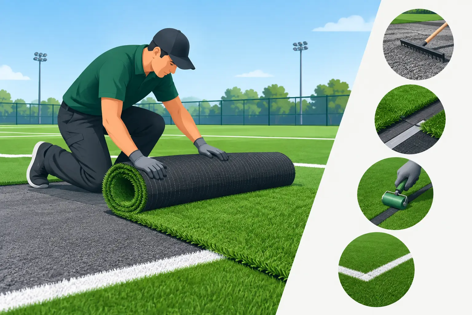 Guía de instalación de grama sintética deportiva